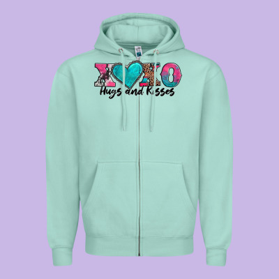 Xoxo Hugs And Kisses Valentines Day Zipper Hoodie Designed By Adodesignshop
