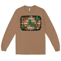 Toasted Coconut christmas ornament and diamond plaid  background Long Sleeve Tee - BundleAndBundleShop