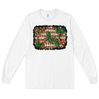 White christmas ornament and diamond plaid  background Long Sleeve Tee - BundleAndBundleShop