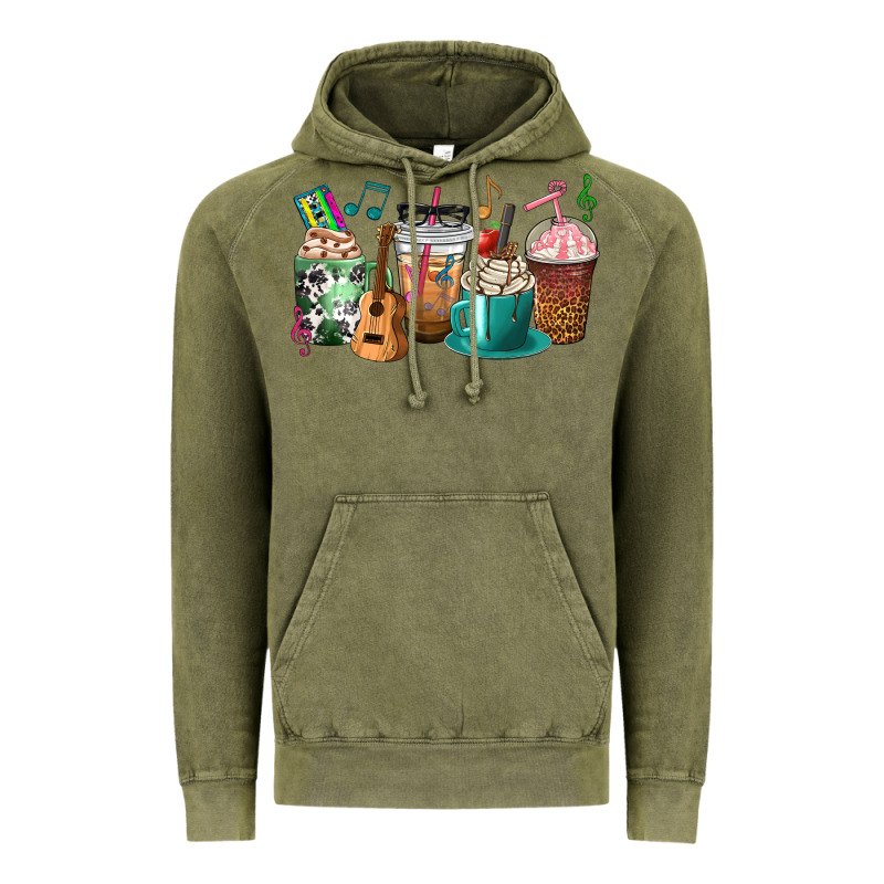 Music Teacher Coffee Cups Vintage Hoodie by texasbilliewilder | Teevron