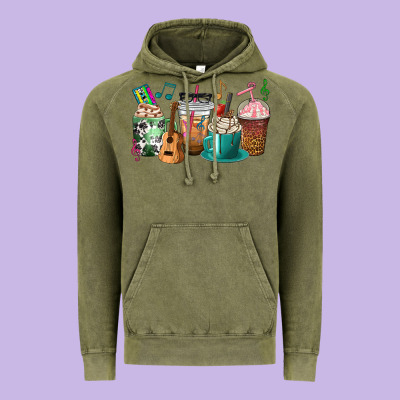 Music Teacher Coffee Cups Vintage Hoodie Designed By Texasbilliewilder