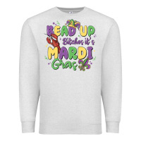 Oatmeal Heather bead up bitches it's mardi gras Premium Sweatshirt - MaliasSmallBusiness