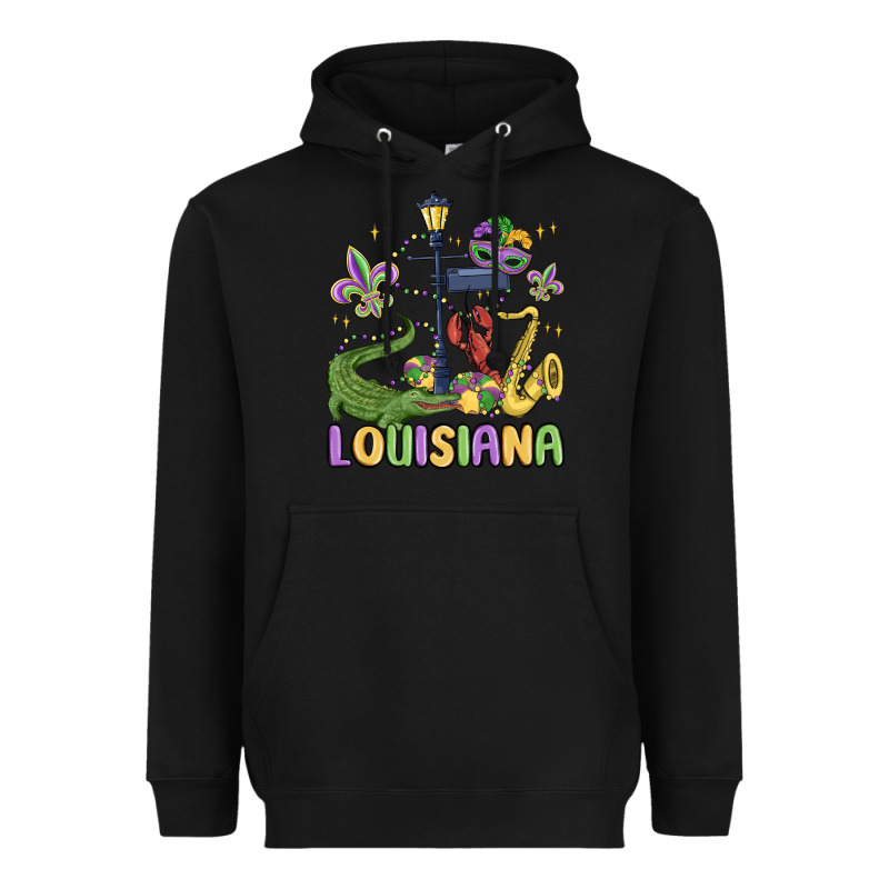 Louisiana Mardi Gras Heavyweight Hoodie by MaliasSmallBusiness | Teevron