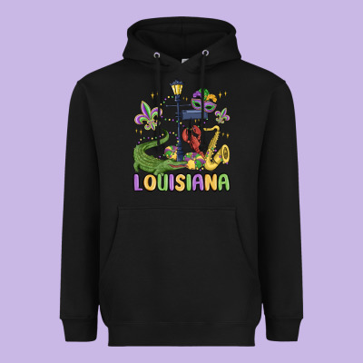 Louisiana Mardi Gras Heavyweight Hoodie Designed By Maliassmallbusiness