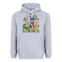 Heather Grey louisiana mardi gras Heavyweight Hoodie - MaliasSmallBusiness