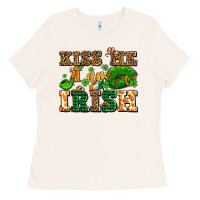 Bone kiss me i am irish  with lips and shamrocks Ladies Tee - AdoDesignShop