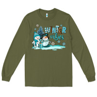 Army Green winter vibes Long Sleeve Tee - AdoDesignShop