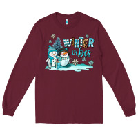 Burgundy winter vibes Long Sleeve Tee - AdoDesignShop