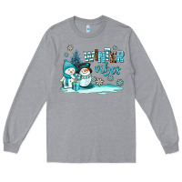 Heather Grey winter vibes Long Sleeve Tee - AdoDesignShop