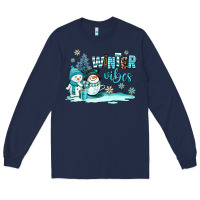 Navy winter vibes Long Sleeve Tee - AdoDesignShop