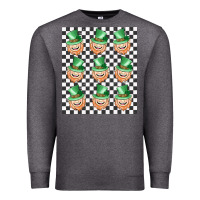 Charcoal Heather boujee checker board leprechaun Premium Sweatshirt - MaliasSmallBusiness