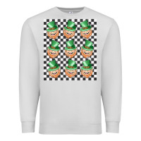 Dove Grey boujee checker board leprechaun Premium Sweatshirt - MaliasSmallBusiness