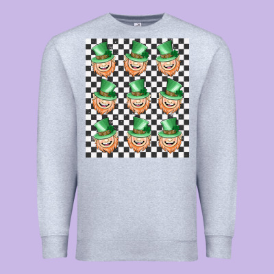 Boujee Checker Board Leprechaun Premium Sweatshirt Designed By Maliassmallbusiness