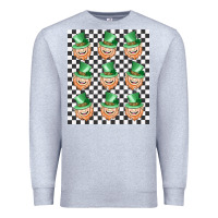 Heather Grey boujee checker board leprechaun Premium Sweatshirt - MaliasSmallBusiness