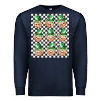 Navy boujee checker board leprechaun Premium Sweatshirt - MaliasSmallBusiness