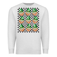 Oatmeal Heather boujee checker board leprechaun Premium Sweatshirt - MaliasSmallBusiness