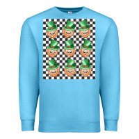 Ocean Blue boujee checker board leprechaun Premium Sweatshirt - MaliasSmallBusiness