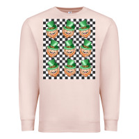 Pale Pink boujee checker board leprechaun Premium Sweatshirt - MaliasSmallBusiness