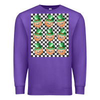 Purple boujee checker board leprechaun Premium Sweatshirt - MaliasSmallBusiness