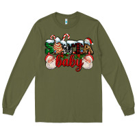 Army Green santa baby with santa and christmas tree cake Long Sleeve Tee - AdoDesignShop