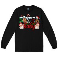 Black santa baby with santa and christmas tree cake Long Sleeve Tee - AdoDesignShop
