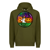 Army Green halloween round earrings 3 Premium Hoodie - BundleAndBundleShop