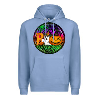Colony Blue halloween round earrings 3 Premium Hoodie - BundleAndBundleShop