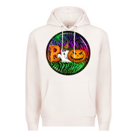 Pale Pink halloween round earrings 3 Premium Hoodie - BundleAndBundleShop