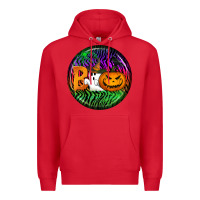 Red halloween round earrings 3 Premium Hoodie - BundleAndBundleShop