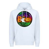 White halloween round earrings 3 Premium Hoodie - BundleAndBundleShop