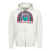 Oatmeal Heather valentine's day rainbow let all that you do be done in love 1 corinthi Zipper Hoodie - AdoDesignShop