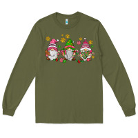 Army Green pink christmas gnomies Long Sleeve Tee - AdoDesignShop