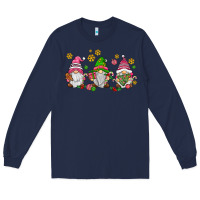 Navy pink christmas gnomies Long Sleeve Tee - AdoDesignShop
