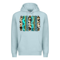 Blue Mist gemstone sunflower cowhide brushstroke Premium Hoodie - AdoDesignShop