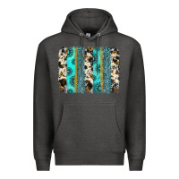 Charcoal Heather gemstone sunflower cowhide brushstroke Premium Hoodie - AdoDesignShop