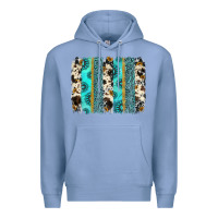 Colony Blue gemstone sunflower cowhide brushstroke Premium Hoodie - AdoDesignShop