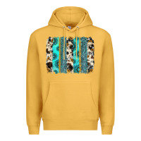 Mustard gemstone sunflower cowhide brushstroke Premium Hoodie - AdoDesignShop