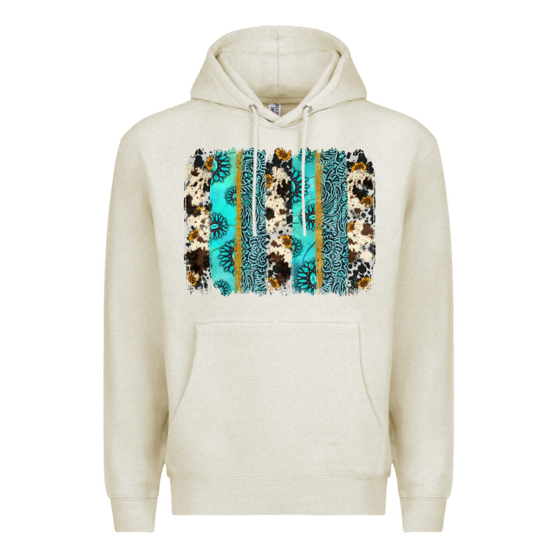 Gemstone Sunflower Cowhide Brushstroke Premium Hoodie by AdoDesignShop | Teevron