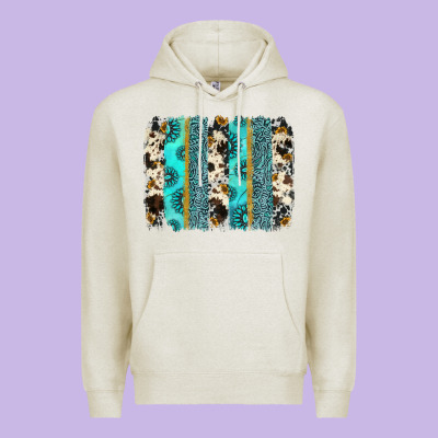 Gemstone Sunflower Cowhide Brushstroke Premium Hoodie Designed By Adodesignshop