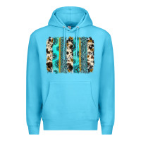 Ocean Blue gemstone sunflower cowhide brushstroke Premium Hoodie - AdoDesignShop