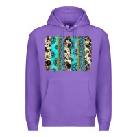 Purple gemstone sunflower cowhide brushstroke Premium Hoodie - AdoDesignShop