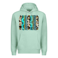 Seafoam gemstone sunflower cowhide brushstroke Premium Hoodie - AdoDesignShop