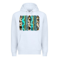 White gemstone sunflower cowhide brushstroke Premium Hoodie - AdoDesignShop