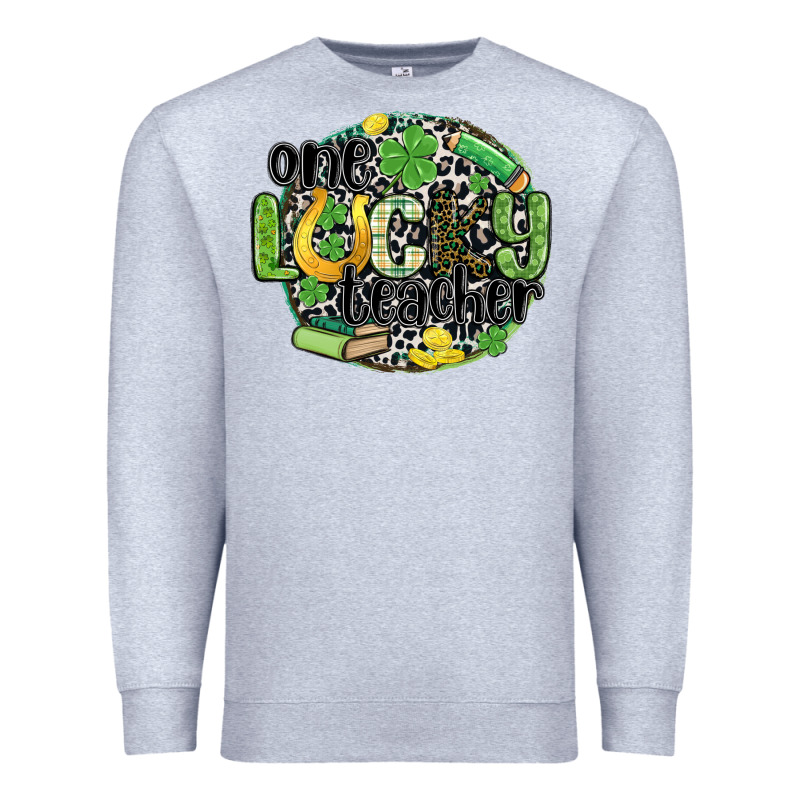 One Lucky Teacher Premium Sweatshirt by MaliasSmallBusiness | Teevron