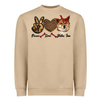 Peace Love Shiba Inu Heavyweight Sweatshirt | Teevron