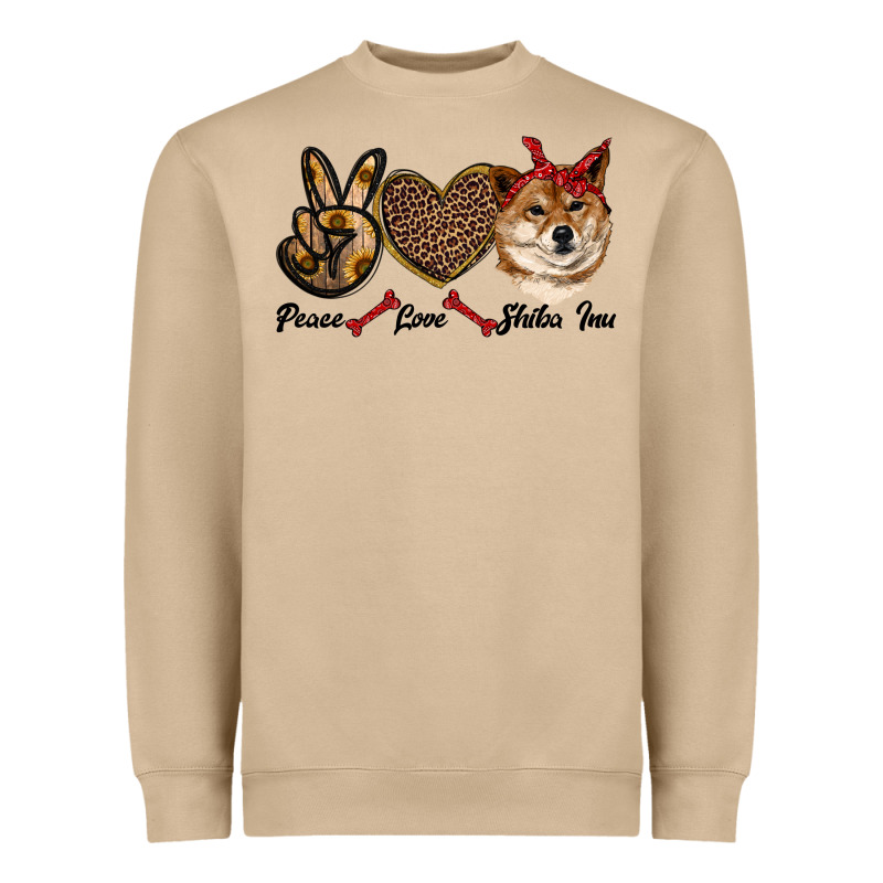 Peace Love Shiba Inu Heavyweight Sweatshirt by RanaPortraitStore | Teevron
