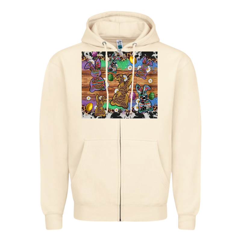 Easter Bunny Egg Cowhide Leopard Zipper Hoodie by Artiststas | Teevron