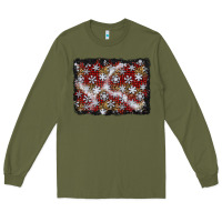 Army Green christmas snow crystals background Long Sleeve Tee - BundleAndBundleShop