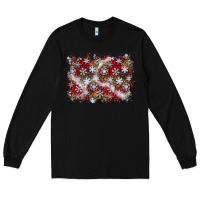Black christmas snow crystals background Long Sleeve Tee - BundleAndBundleShop