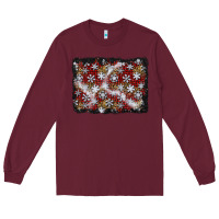 Burgundy christmas snow crystals background Long Sleeve Tee - BundleAndBundleShop